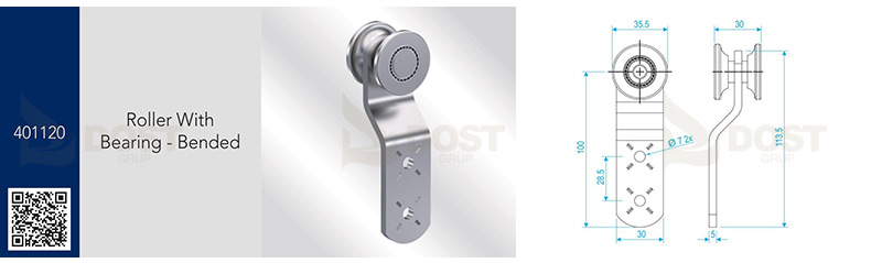 roller-with-bearing-bended-technicial-specifications