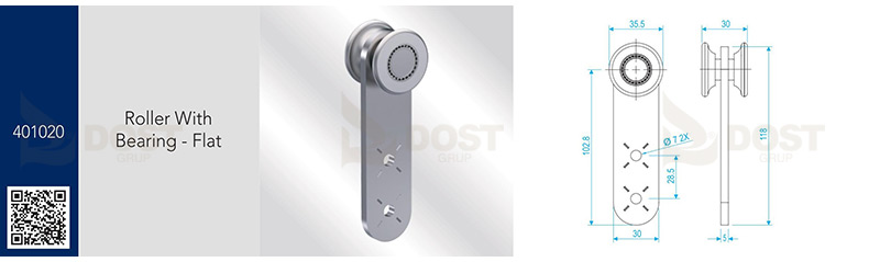 roller-with-bearing-flat-technicial-specifications
